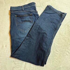 Lee Athletic Fit Tapered Jeans Mens 40x32 Dark Wash Stretch Denim (Actual 40x30)